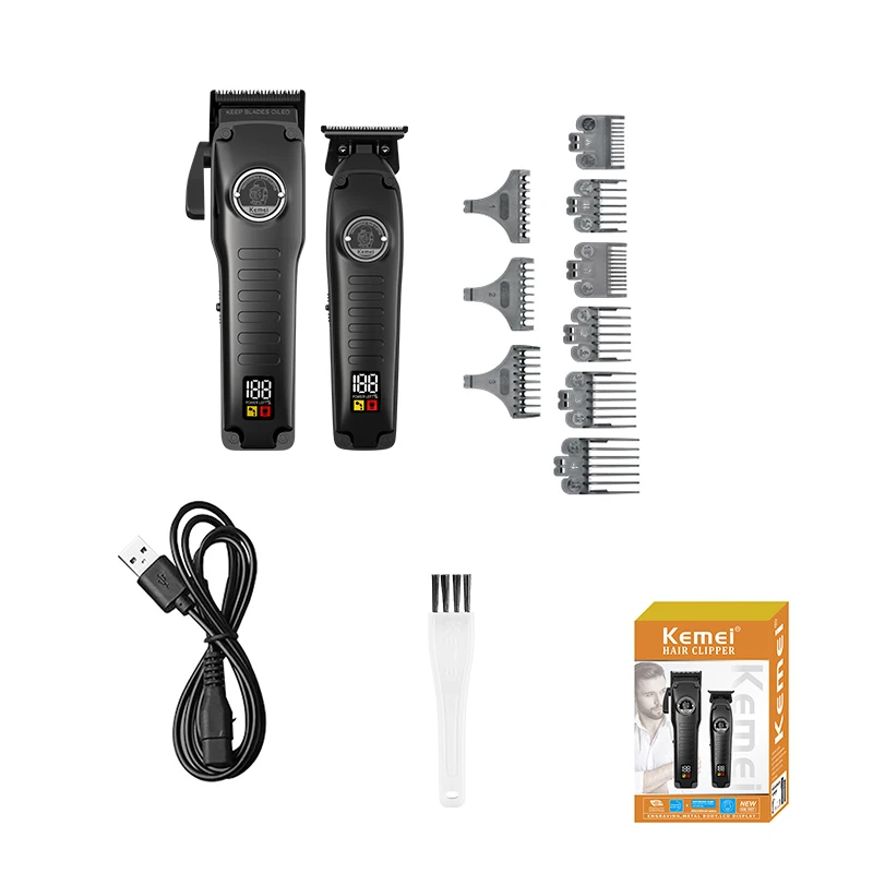 Kemei Professional Barber Fade Clippers 0mm Zero Gapped Edgers Hair Trimmer Electric Men Bald Head Finish Hair Cutting Machine