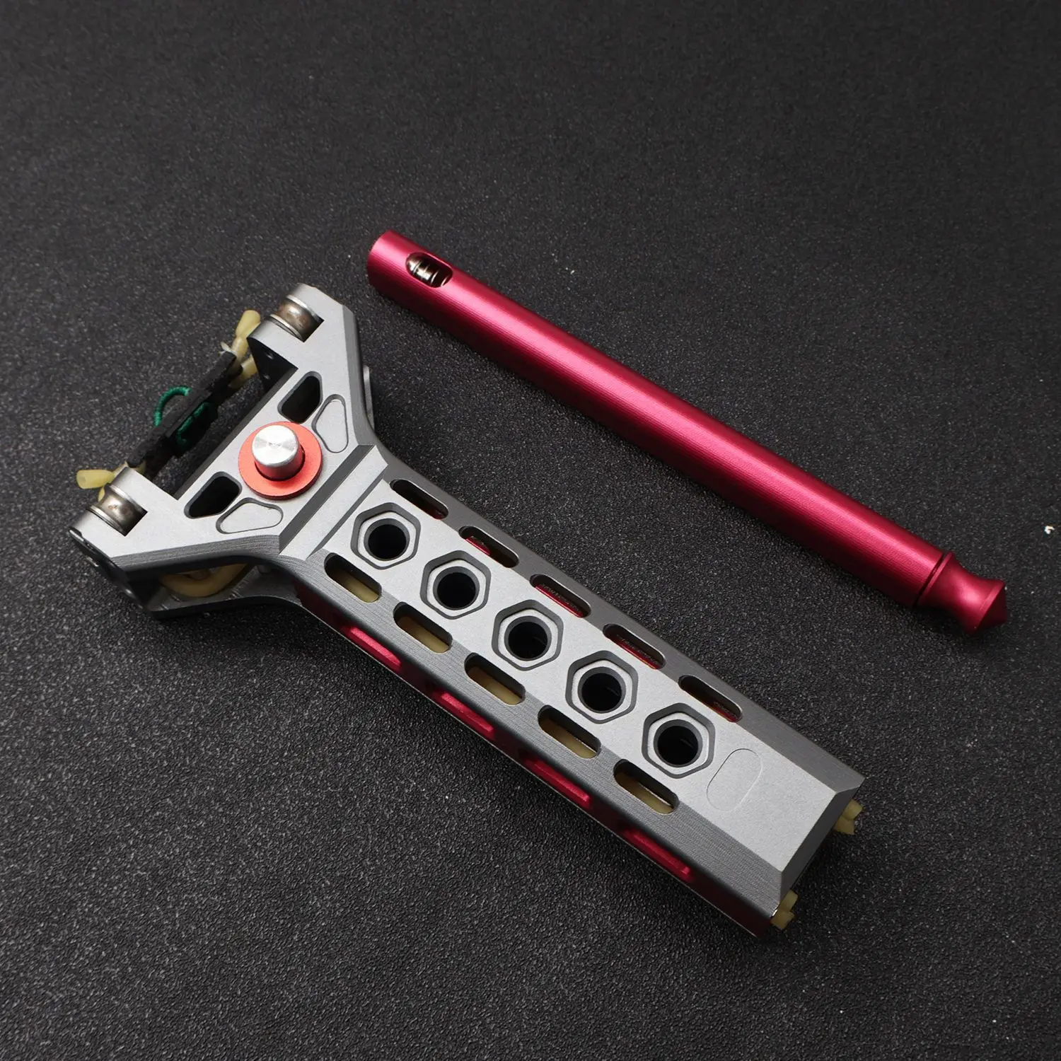 Automatic Loading S Lingshot CNC Aluminum Alloy Outdoor Portable EDC Rapid Fire Shooting Tool with Launcher