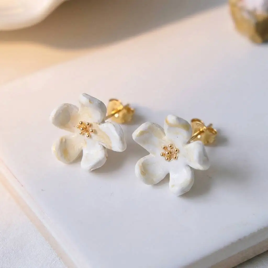 1PC Jewelry Making Five Petal Flower Polymer Clay Cutters Retro Flower Ear Stud Pendant Ring Soft Pottery Cutting DIY Make Tools view 4