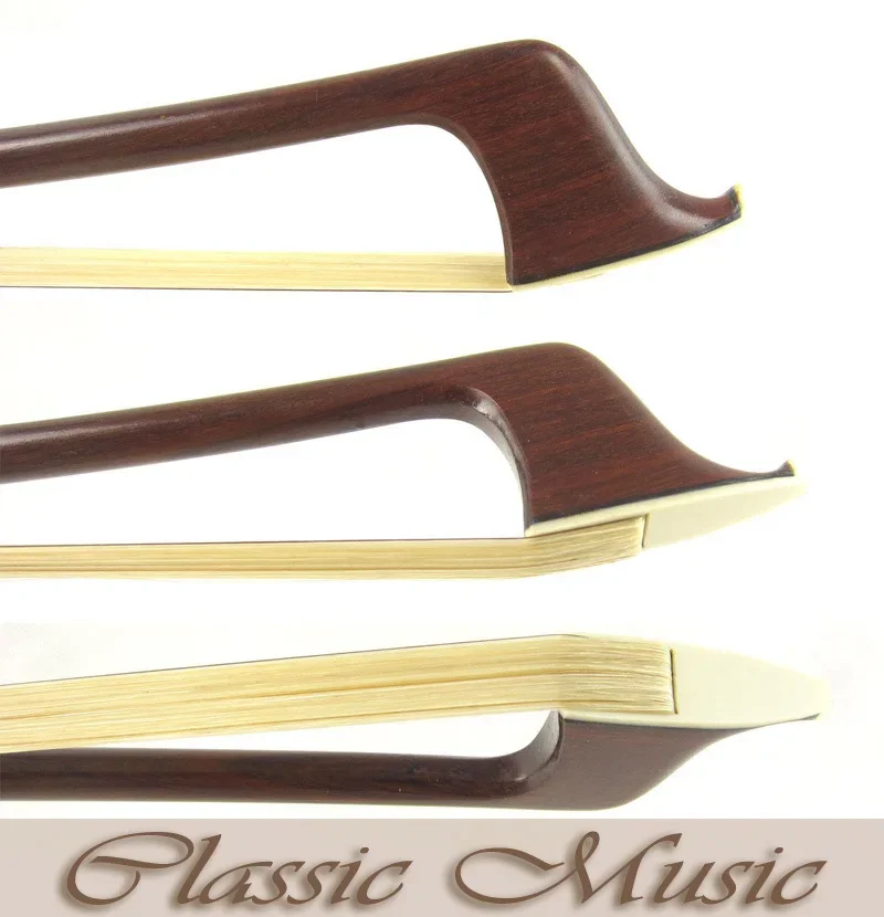 Silver Pernambuco Cello Bow with Red Horn Frog (4/4), Good Mongolian Horse Hair. - view 4