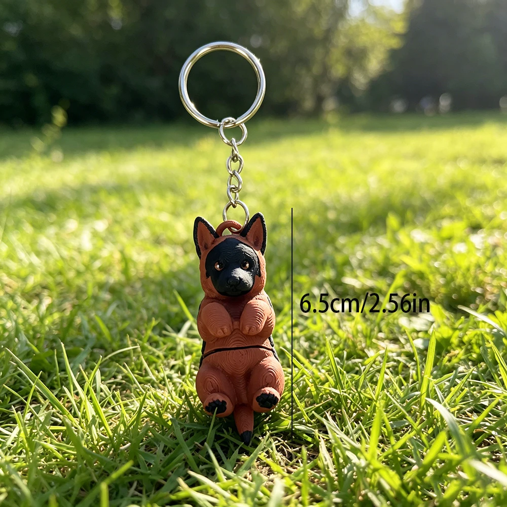 3d Printed Cute German Shepherd Keychain With Fantasy Theme Design, Movable Backpack Pendant, Mobile Phone, Car, Etc
