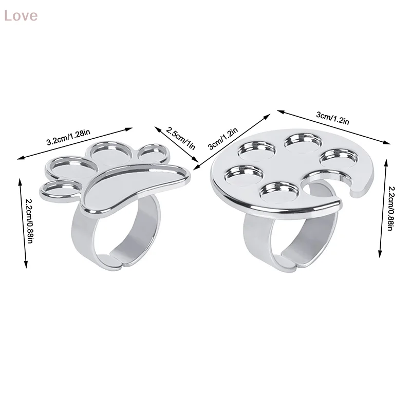 [L&P]ミニネイルアートカラーパレットミキシングリングかわいいフットプリントデザインアクリルペイントやネイルポリッシュの混合用