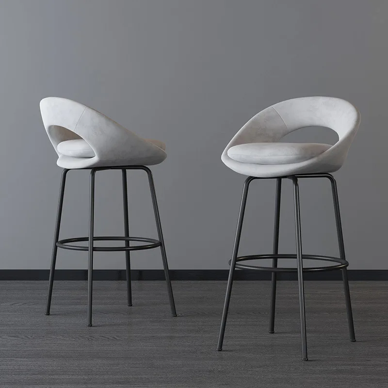 Modern Bar Chair Bar Leisure Front Desk High Footrest Nordic Home Island Terrace Bar Chair Coffee Shop Front Desk Chair