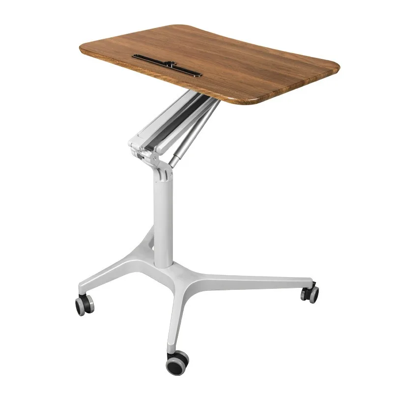 Standing pneumatic automatic height adjustable  computer office lazy bedside adjustment mobile desk training desk study desk