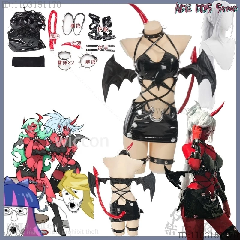 

Anime PANTY & STOCKING With GARTERBELT Cosplay Kneesocks Costume Sexy PU Tight Nightclub Queen Patent Leather Demon Hallowee HOT