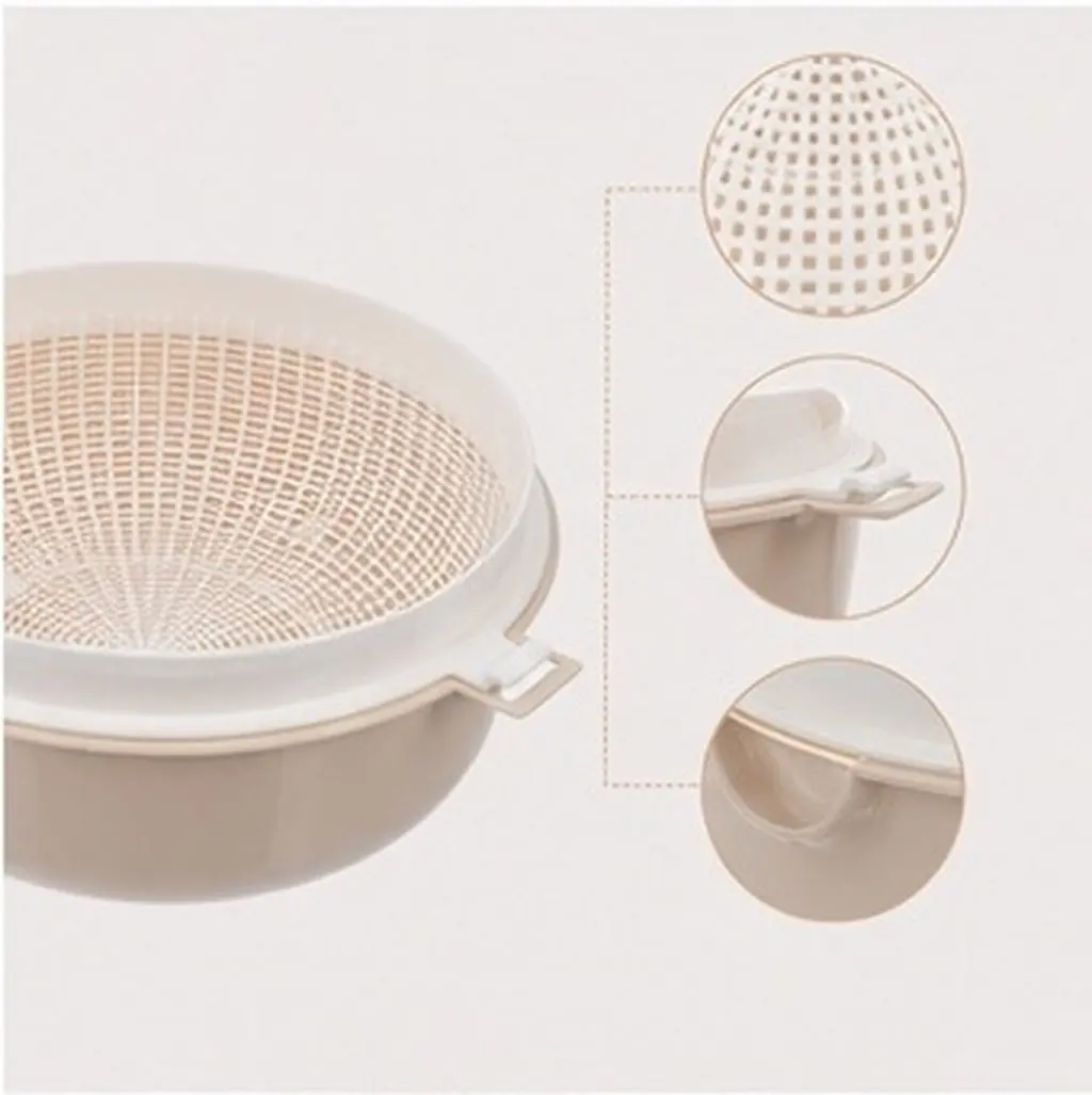 Double-Layer Draining Basket Fruit Vegetable Strainer Bowl for Soaking Washing Draining and Serving Spaghetti Broccoli Carrots