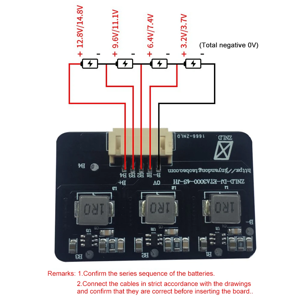 4S 1.2A Lithium Battery Active Balance Board Energy Transfer Board Active Equalizer Inductive Energy Transfer Equalization BMS