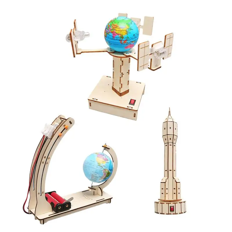 

Scientific Model Kits satellite model, Rocket model, Assembling toy Wooden Satellite Model Making Set For Girl Boy