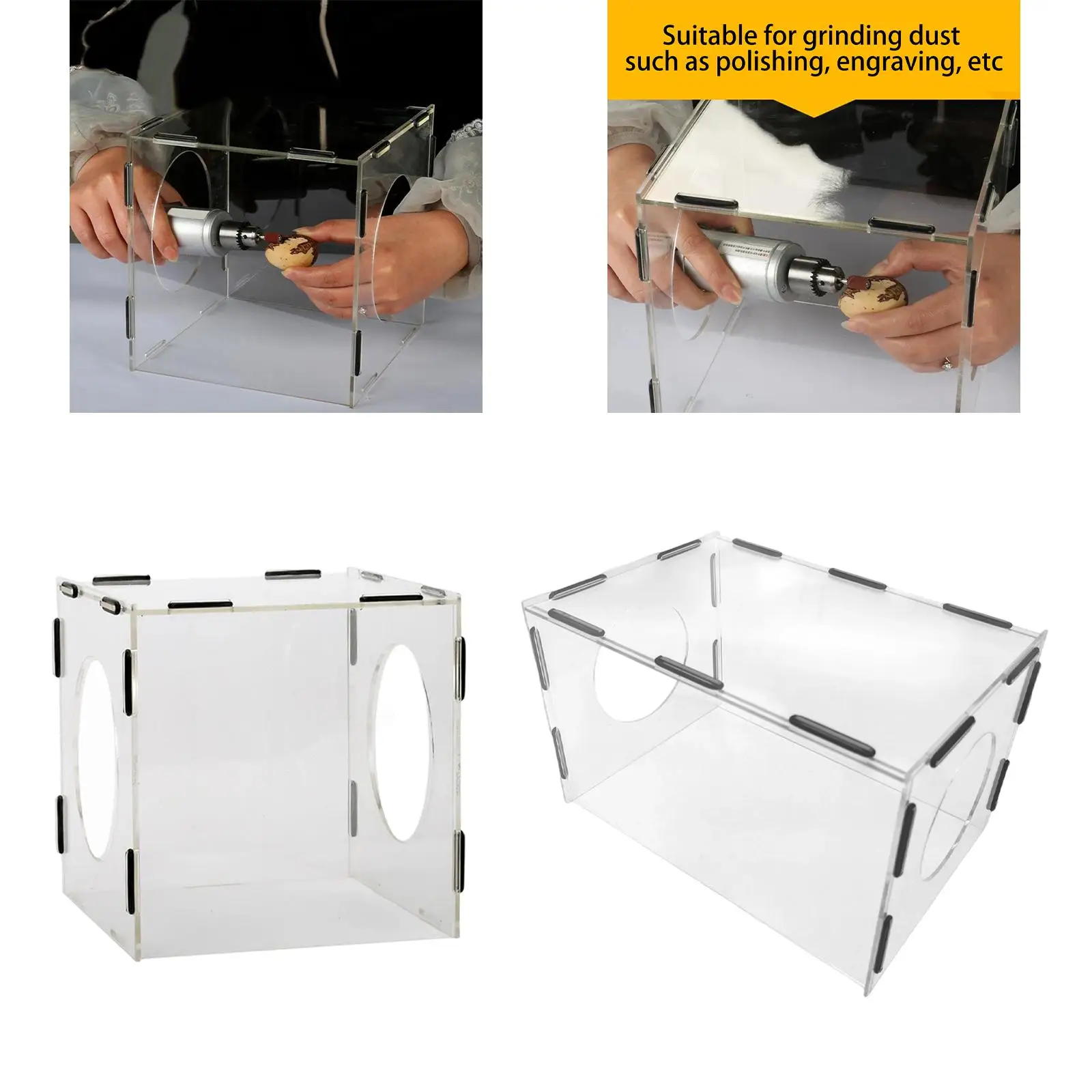Transparent Acrylic Buffing Dust Hood Enclosure Grinding Cover Case for DIY Table Polishing and Safety - view 5