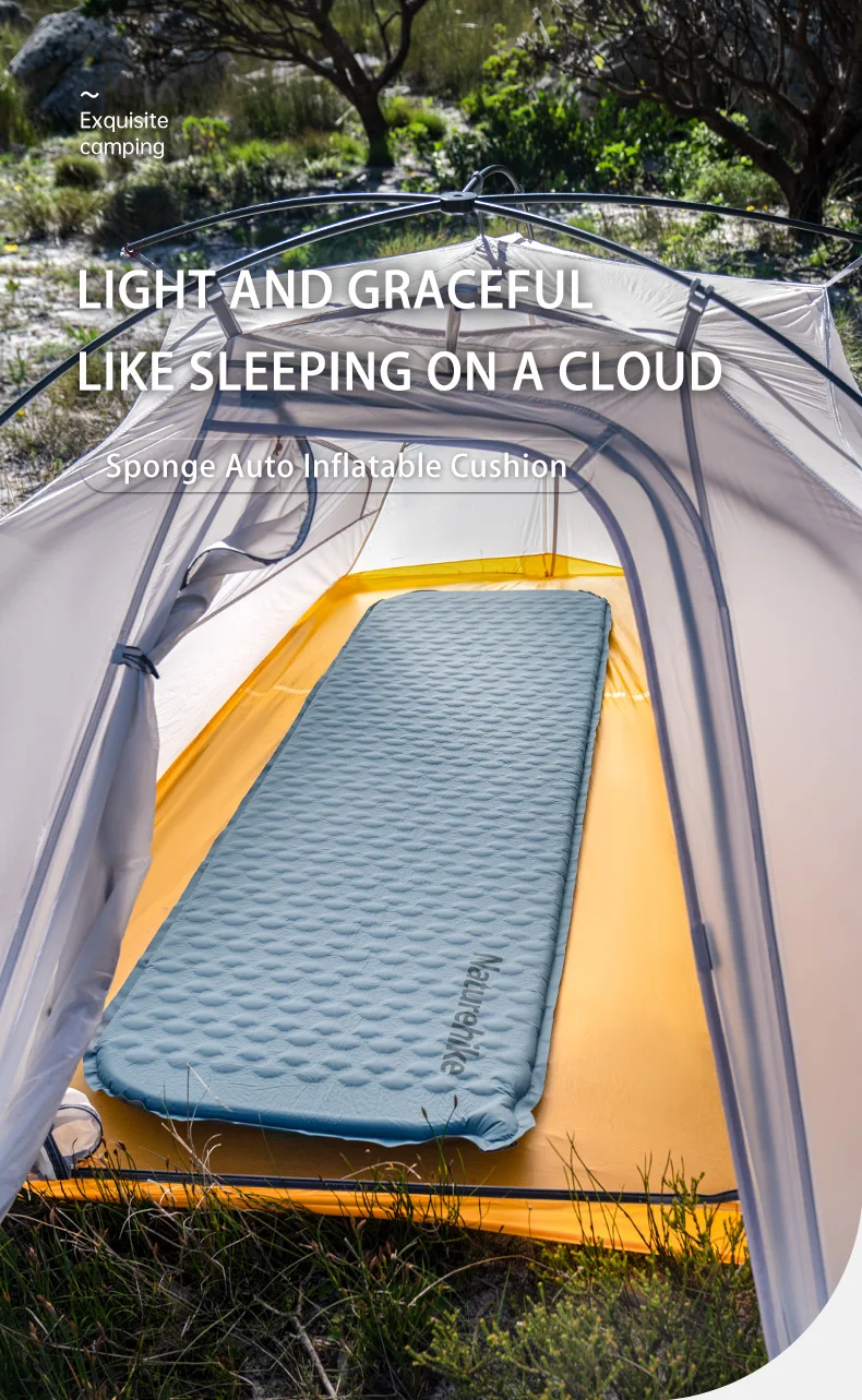 Naturehike Luftmatratze, ultraleicht, zusammenklappbar, schnell selbstaufblasend, aufblasbares Bett, tragbare Schwammmatte, Camping-aufblasbare Matratze – Detail 1