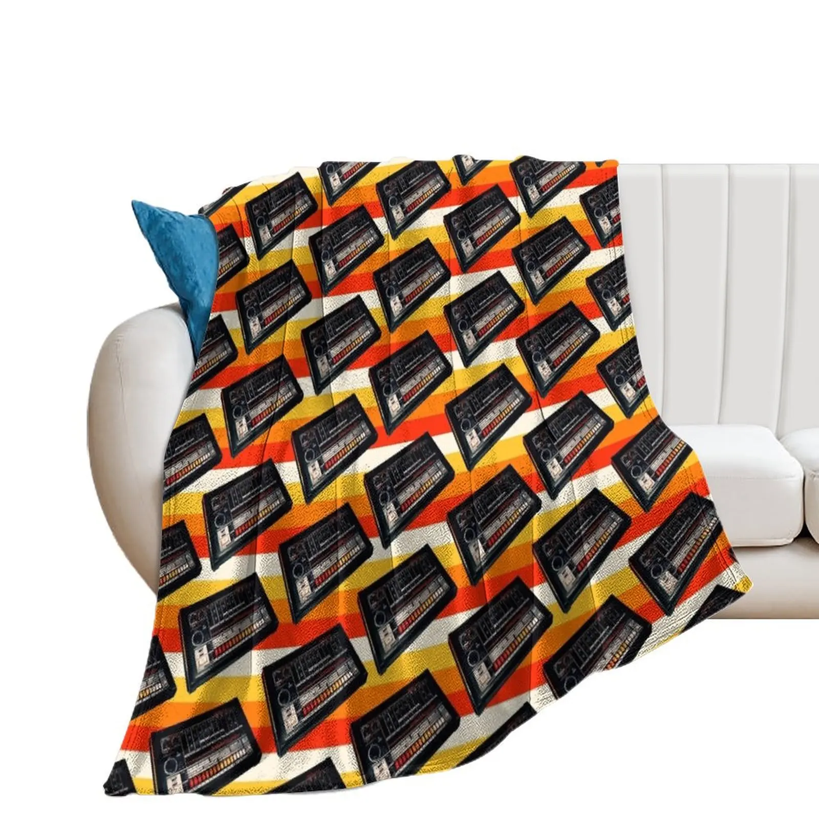 

Roland 808 Pattern Stripes Throw Blanket bed plaid manga Hairy Blankets