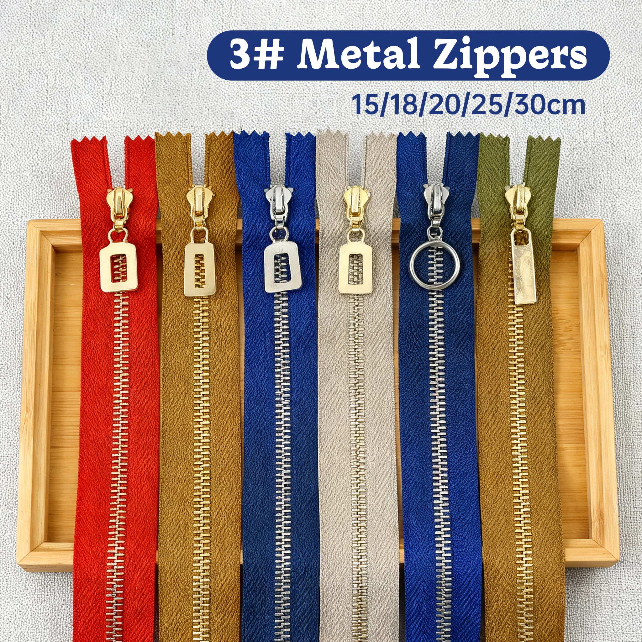 

5Pcs Meetee 3# Close-end Metal Zippers for Sewing 15/18/20/25/30cm Closure Zipper Bags Clothes Replace Zip Repair Accessories