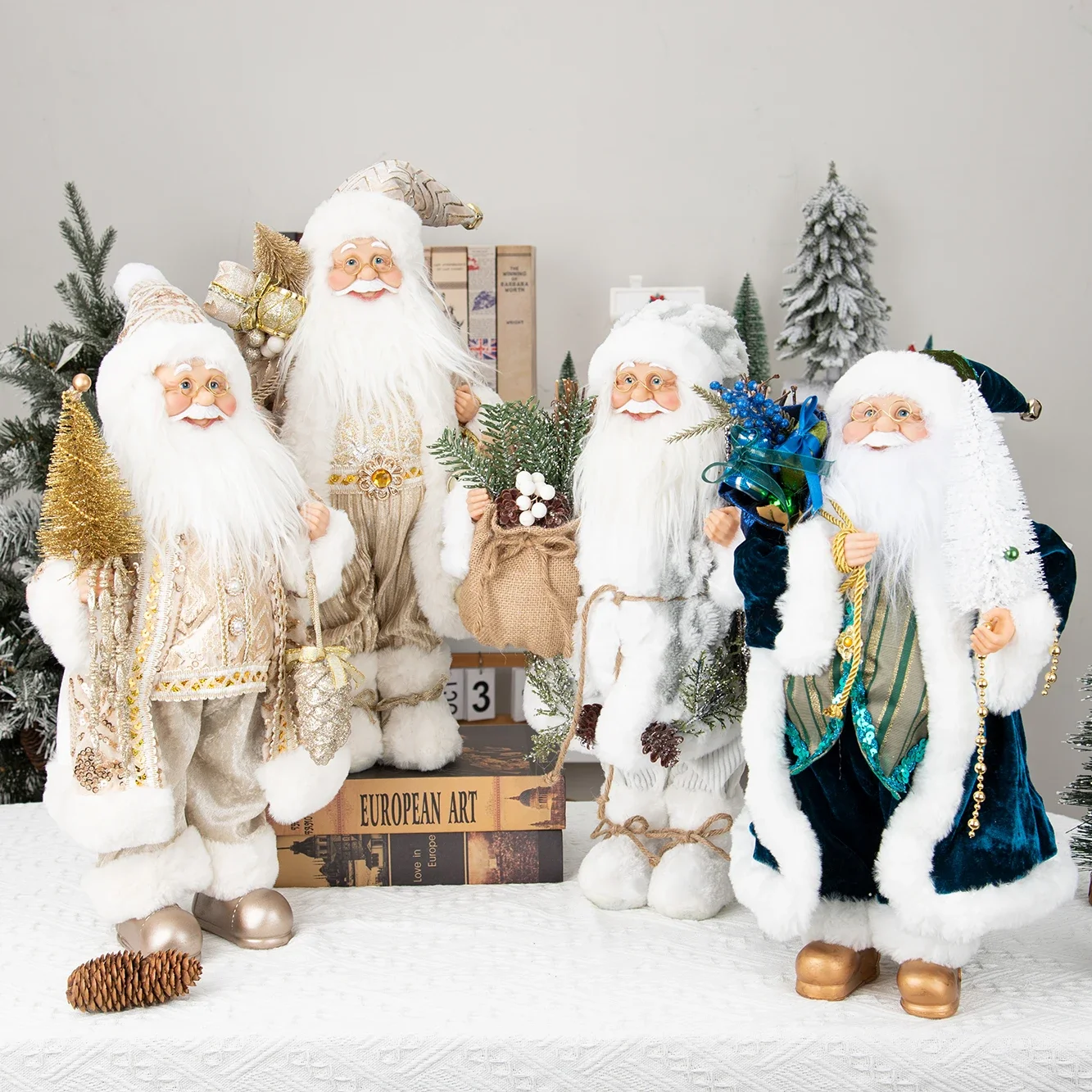 Lalka Święty Mikołaj 45 cm, dekoracje świąteczne na Boże Narodzenie do domu, ozdoby świąteczne 2025, Navidad Natal, prezenty świąteczne, Szczęśliwego Nowego Roku 2026