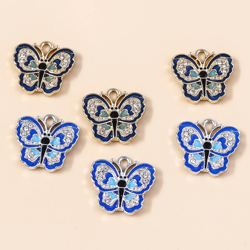 

20pcs 18x17mm Delicate Crystal Animal Flying Butterfly Charms Pendants for Jewelry Making Necklaces Earrings DIY Crafts Supplies