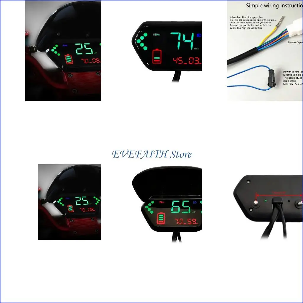 

124B 36V‑72V Waterproof LED Display Panel Electric Scooter Brushless Controller Durable Motor Controller