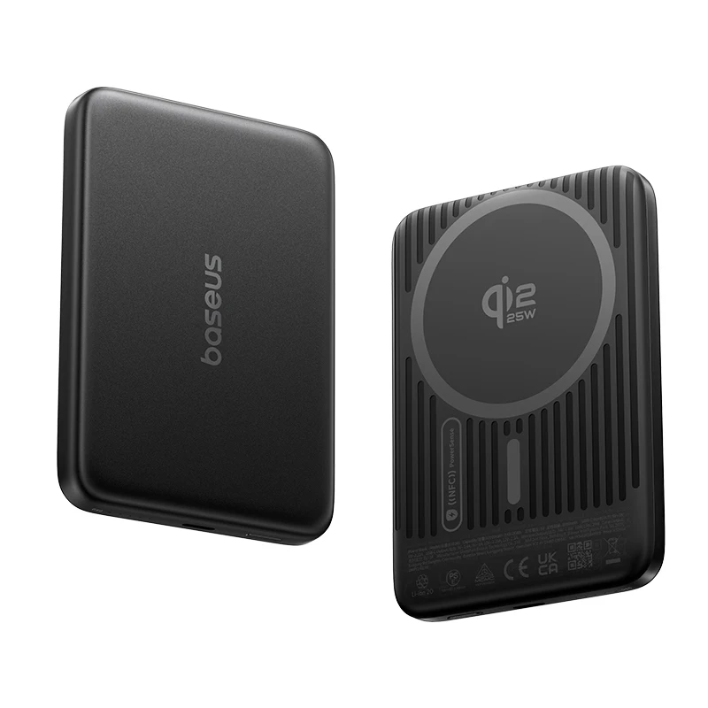 Baseus Qi2.2 Magnetische Powerbank 30W USB-C & 25W Kabelloses Laden 10000mAh Karten-Dünn NFC Batterieüberwachung für iPhone Samsung
