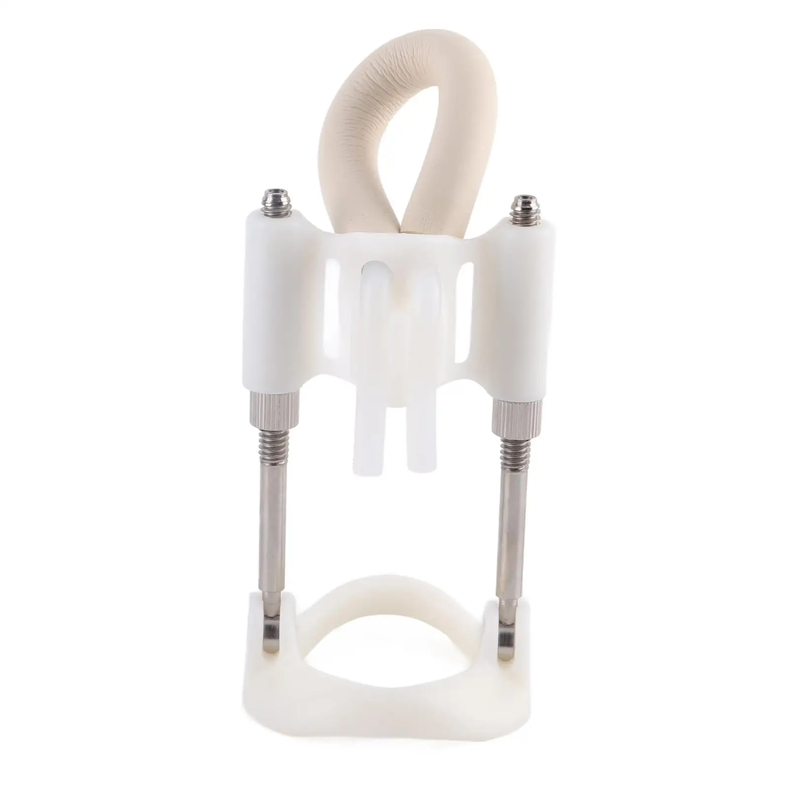 Dispositivo de tracción de pene masculino ajustable Corrector de postura camilla portátil para entrenamiento de tamaño mejorado plata blanco