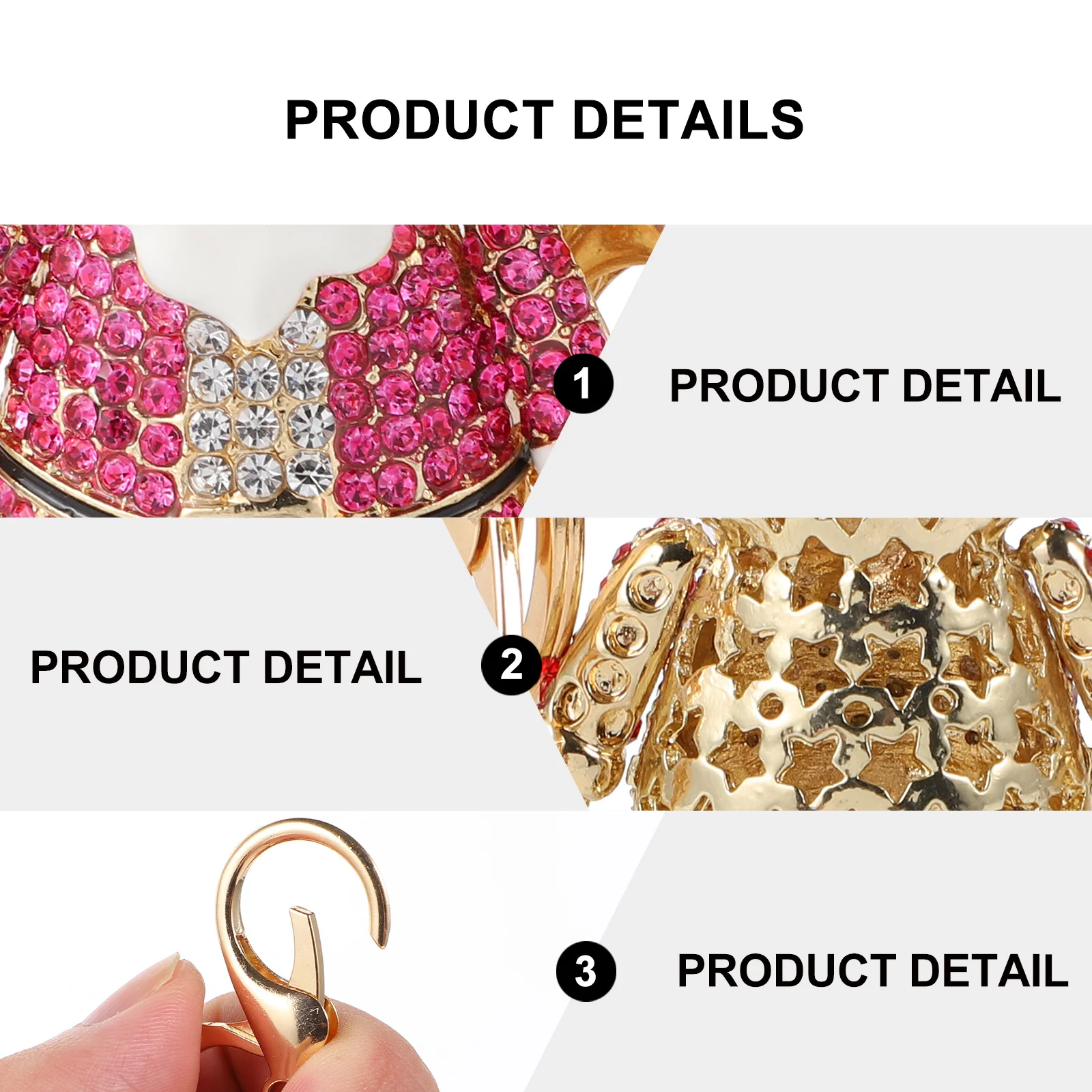 

1Pcs Santa Claus Christmas Key Chain Alloy Crystal Key Pendant Decorative Bag Hanging Pendant Stylish Rhinestone Ornament