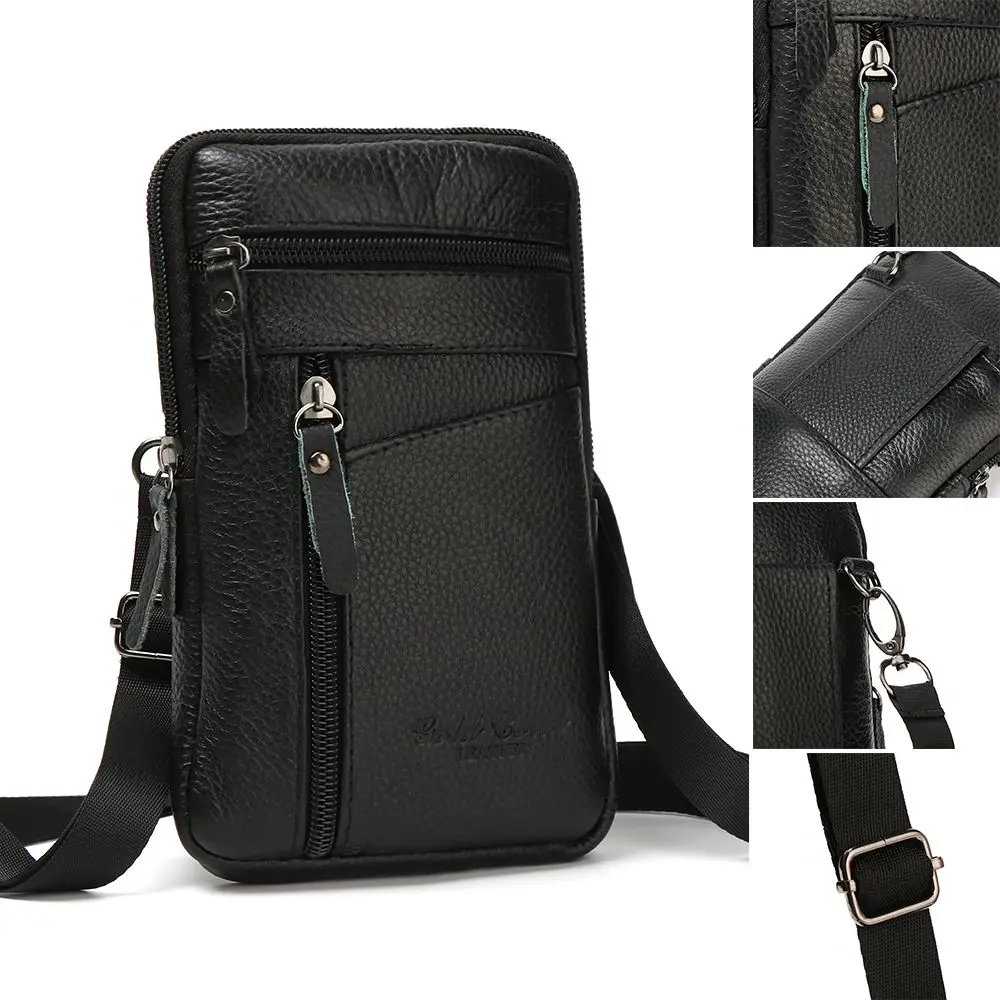 Multi-function PU Leather Waterproof Shoulder Bag Phone Pack Messenger Bag Sling Bag