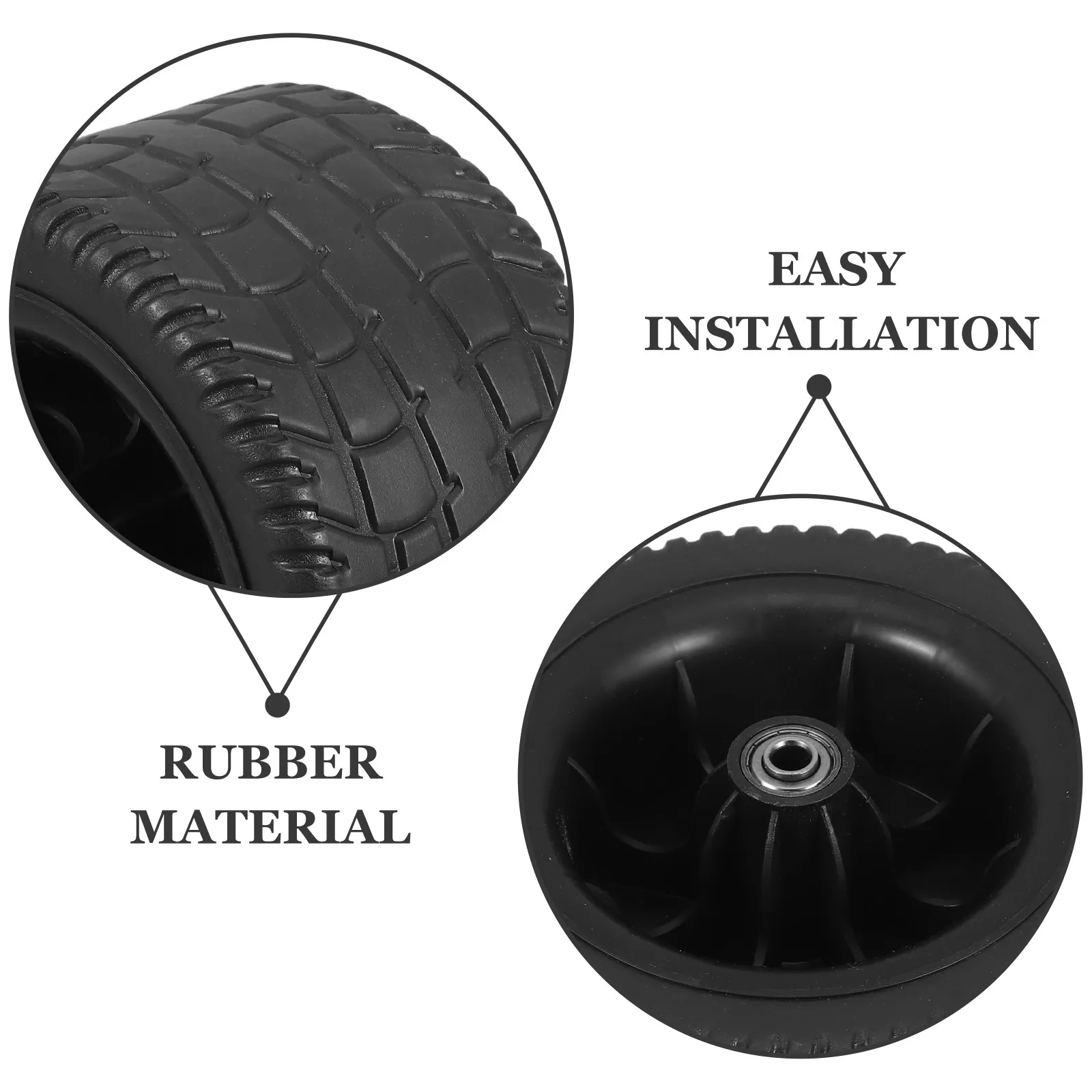 6.6-inch Heavy-Duty Camping Cart Rubber Wheels Replacement Set – 2pcs for Utility Wagon, Stroller & Air Compressor Caster
