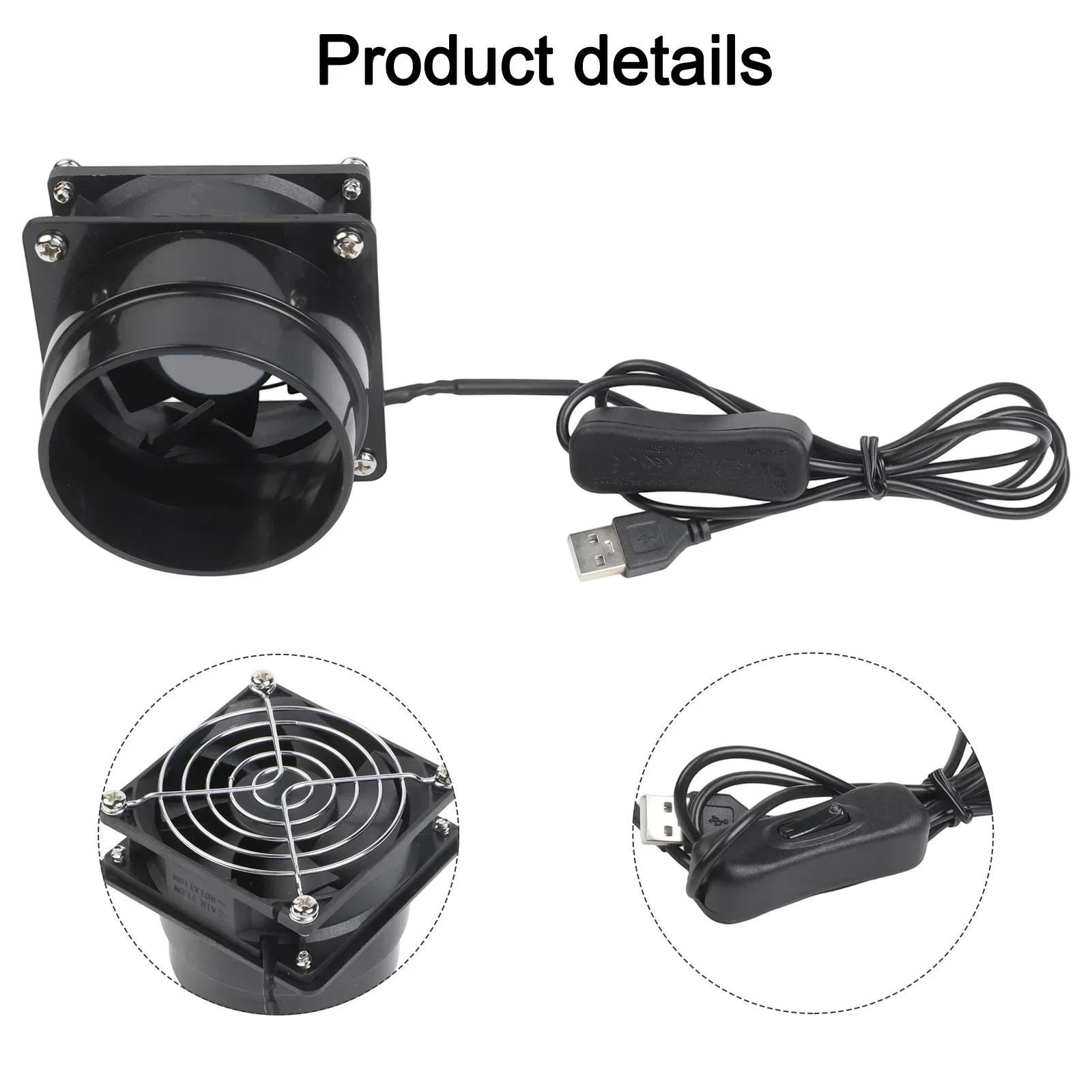 8*8*6.5cm Adjustable Speed Fan Versatile Extractor Compact Exhaust Fan DIY And Hobby Use Efficient Air Cleaner
