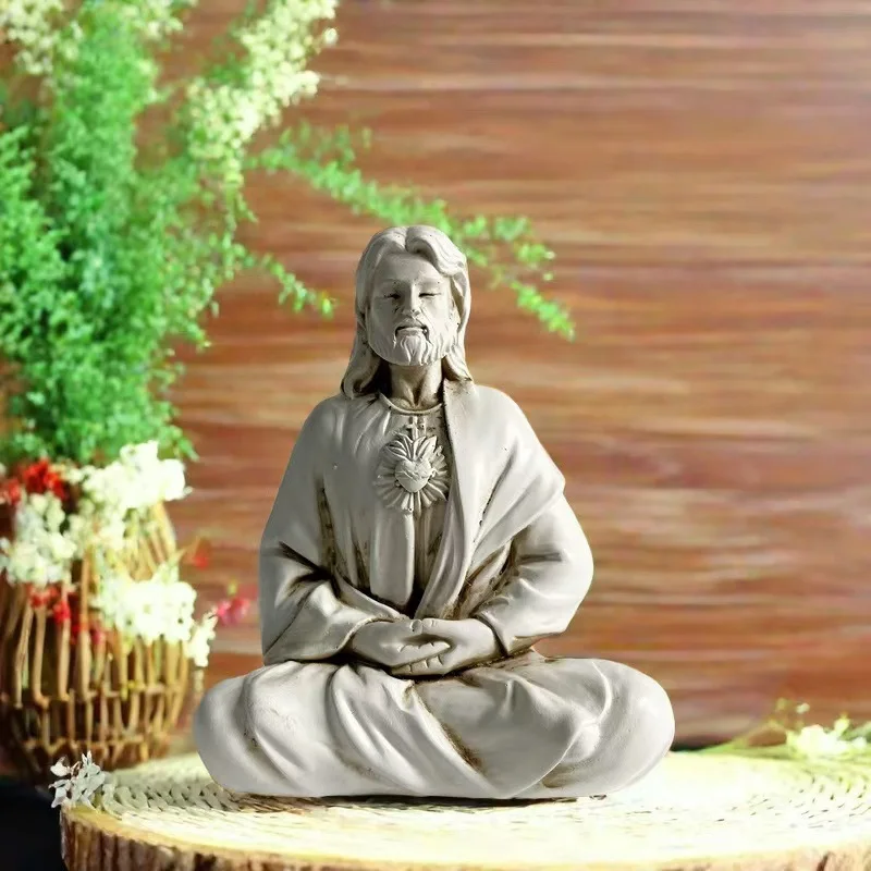 Priest Statue Resin Decor Home Ornament Window Sill Altar Figurine Handcrafted Sculpture