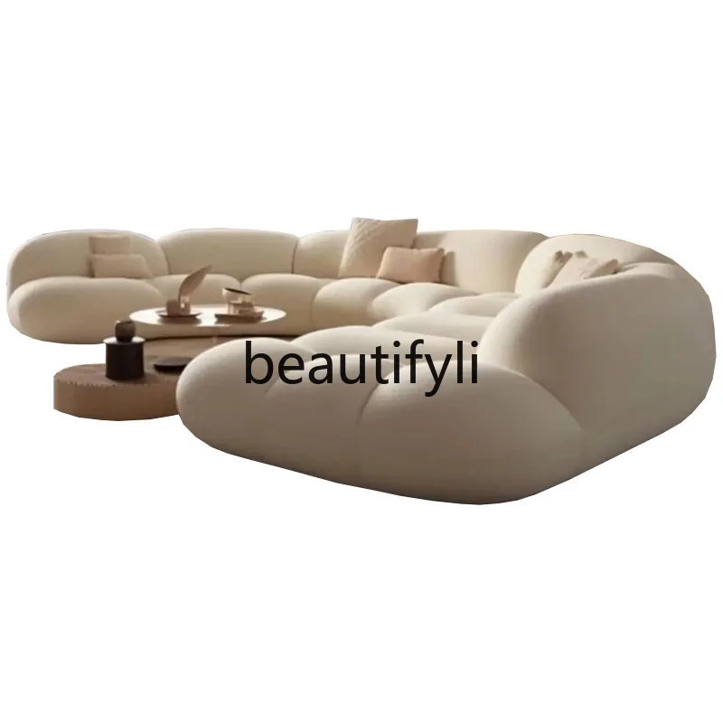 

Cream wind fabric sofa cloud super soft