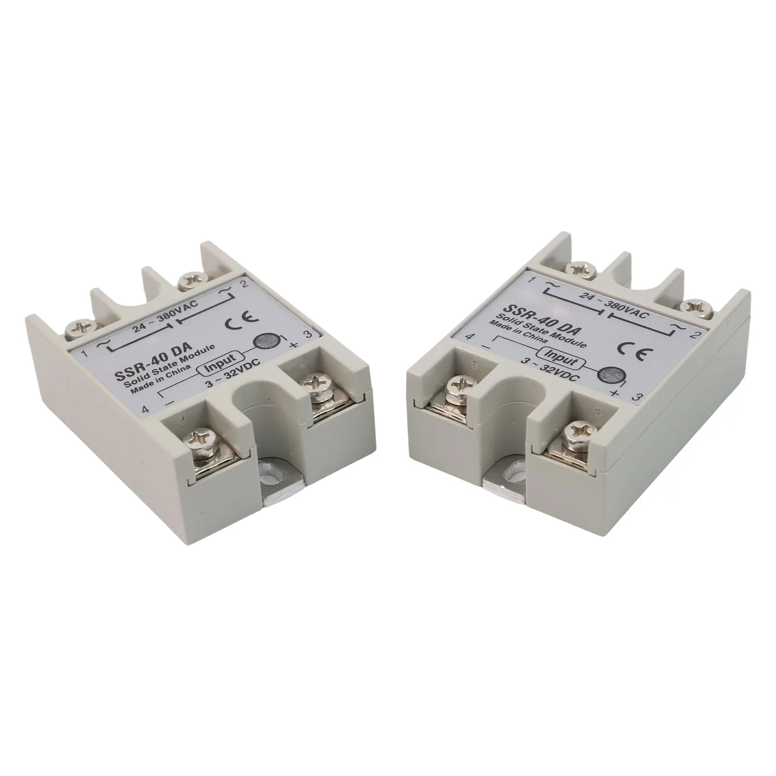 2 Pack SSR40DA Solid State Relay Module 3 32VDC Control Voltage & 24 380VAC Load Voltage High Reliability for Control Systems