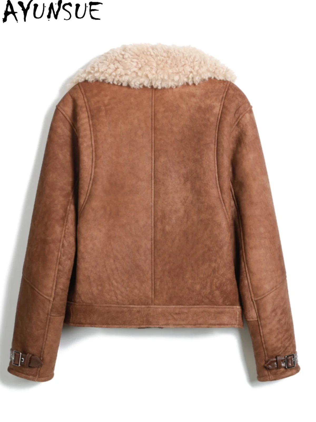 AYUNSUE 진짜 가죽 자켓 겨울 코트 여성 2025 따뜻한 천연 양피 모피 코트 여성 의류 빈티지 Abrigo Muje