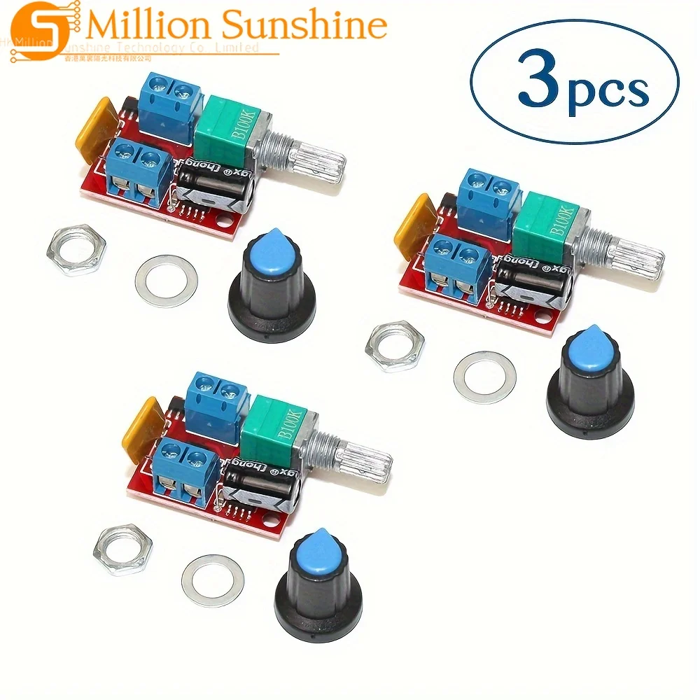 3PCS DC Motor Governor 3V 6V 12V 24V 35V Adjustable Speed Controller Regulation Switch 5A Ultra Small Dimmer Speed Control Knob