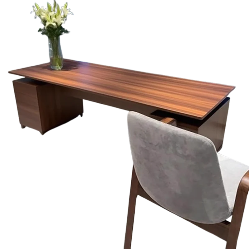 頑丈な収納付きエグゼクティブデスク、モダンで安価な木製大型オフィスデスク、引き出し付き高級デスク、オフィス家具