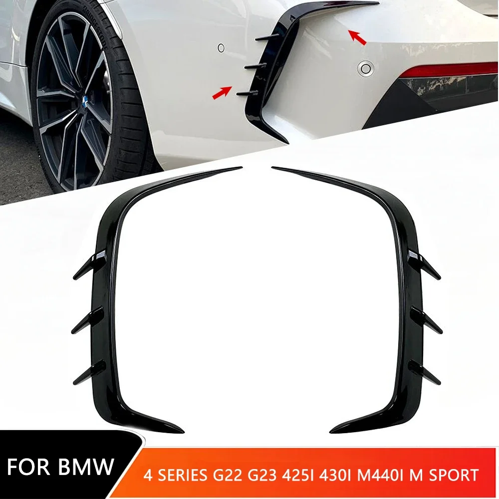 1 Pair Rear Bumpers Spoiler Body Kits for BMW 4 Series G22 G23 425i 430i M440i M Sport Car Splitter Air Vent Trim Accessories