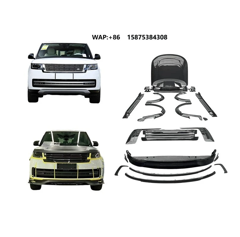 Nouvel arrivage : Kit carrosserie style MSY en carbone sec (lame de pare-chocs, extension d'aile, bas de caisse, capot) pour Range Rover Vogue 2024