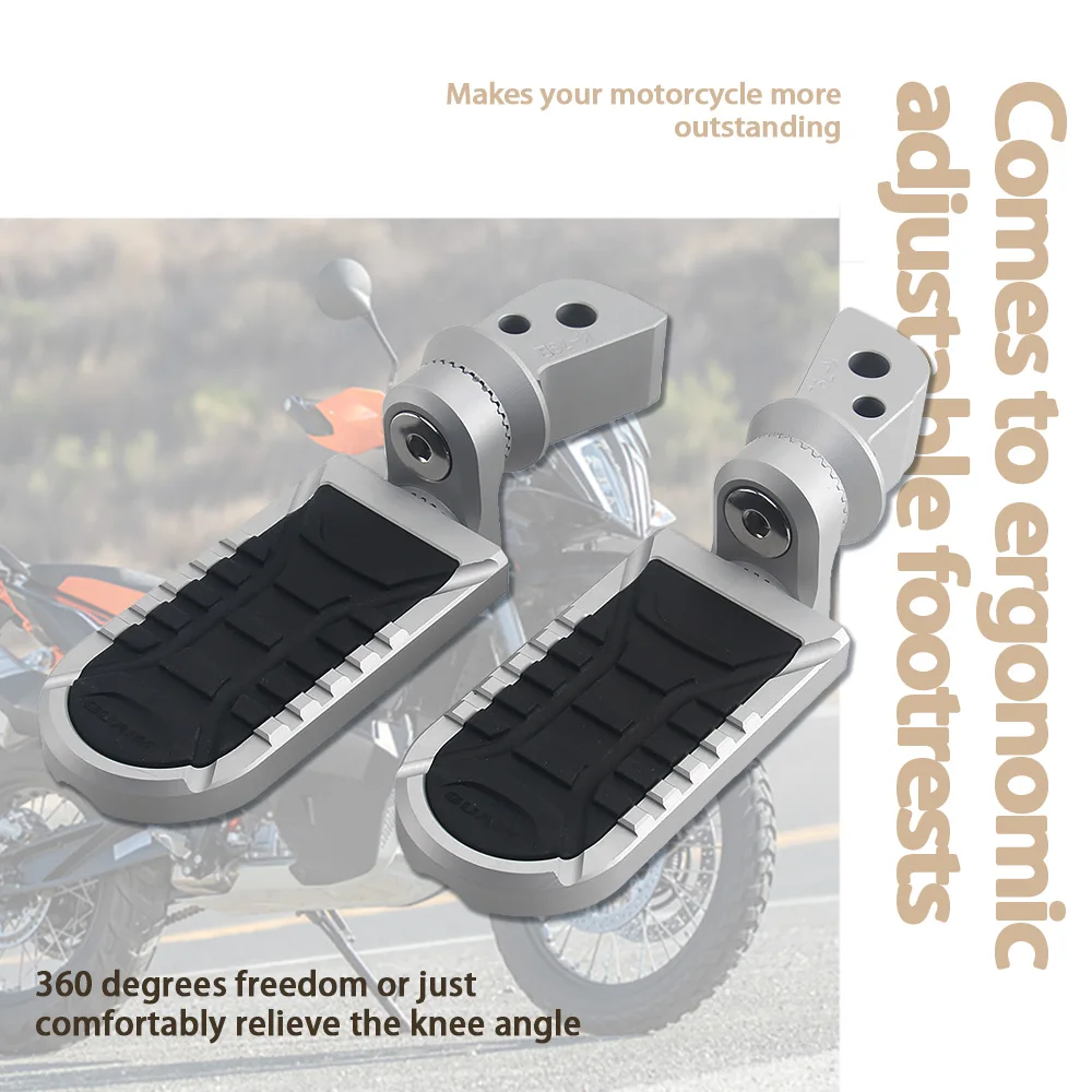 

Для KTM 790 Adventure R 790 ADV S 2019-2021 Запчасти для мотоциклов 360 ° Вращающиеся регулируемые подножки, подножки пассажира, задние подножки