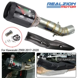 REALZION Z900 Exhaust Pipe Motorcycle Exhaust Muffler Escape Link Pipe Tailpipe Middle Pipe Exhaust Cover For Kawasaki Z900 2020