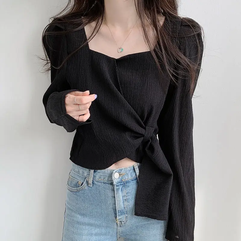 Summer Shirts for Women Youth Beautiful Korean Asymmetrical Casual Top Fashion Vintage Loose Blouse Woman New Collection 2024