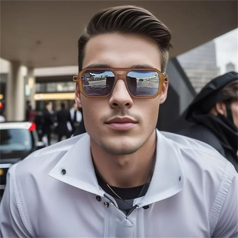 Cool&Ku Vintage Square 70s Flat Aviator Sunglasses Women Men Classic Retro Stylish Frame UV400 Sunglasses image 2