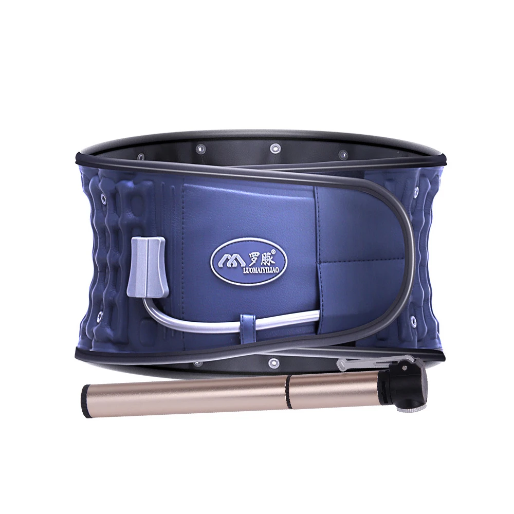 ترقية حزام الظهر لتخفيف الضغط - دعامة أسفل الظهر - لتخفيف الآلام - مدلك دعم قطني قابل للنفخ لجر الخصر