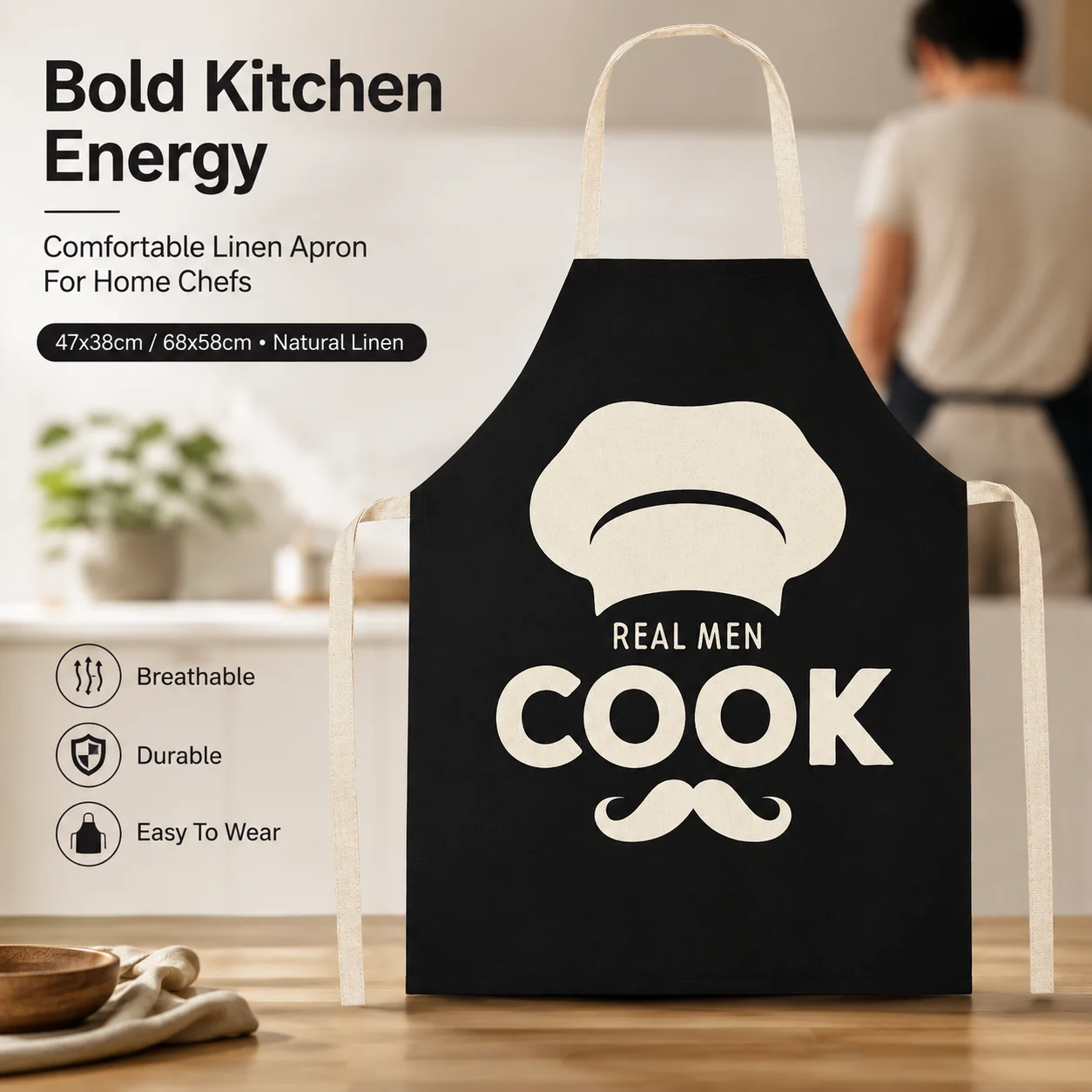 مريلة مطبخ كتان بدون أكمام بطب - مراجعة Kitchen Baking Quotes وسعره
