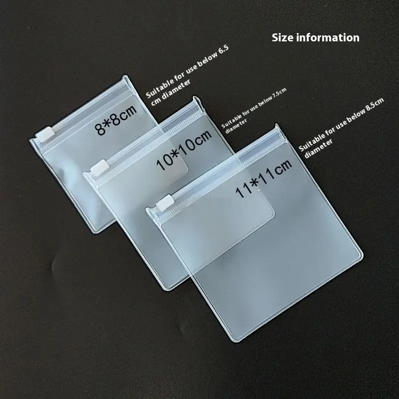 5 Pcs Zipper Pouches Jewelry Storage Bag Transparent Protective Case  Waterproof Anti-Oxidation Powder Puff Dust Bag