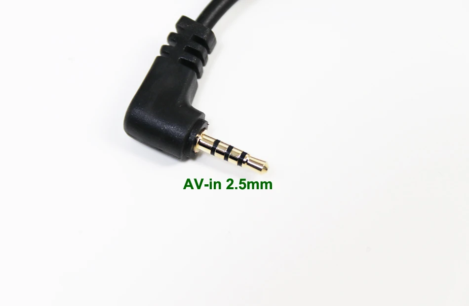 RCA to 2.5mm AV IN Converter Cable for Car Rear View Reverse Parking Camera to Car DVR Camcoder GPS Tablet