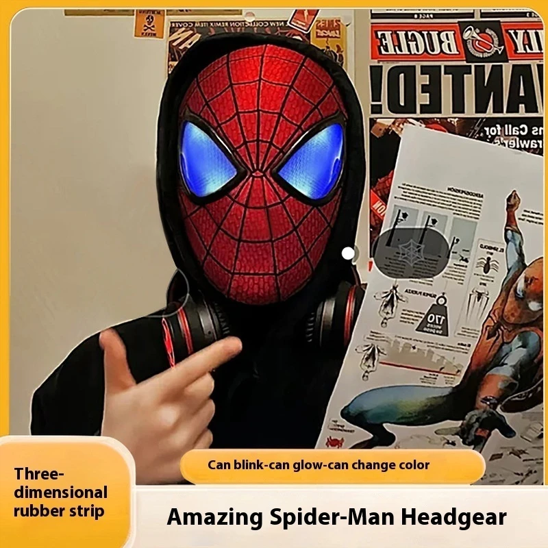 

Toy Peripherals Extraordinary Spider Man Headgear Mask Superhero Ring Control Blinking Plastic Wholesale Birthday Gift Halloween