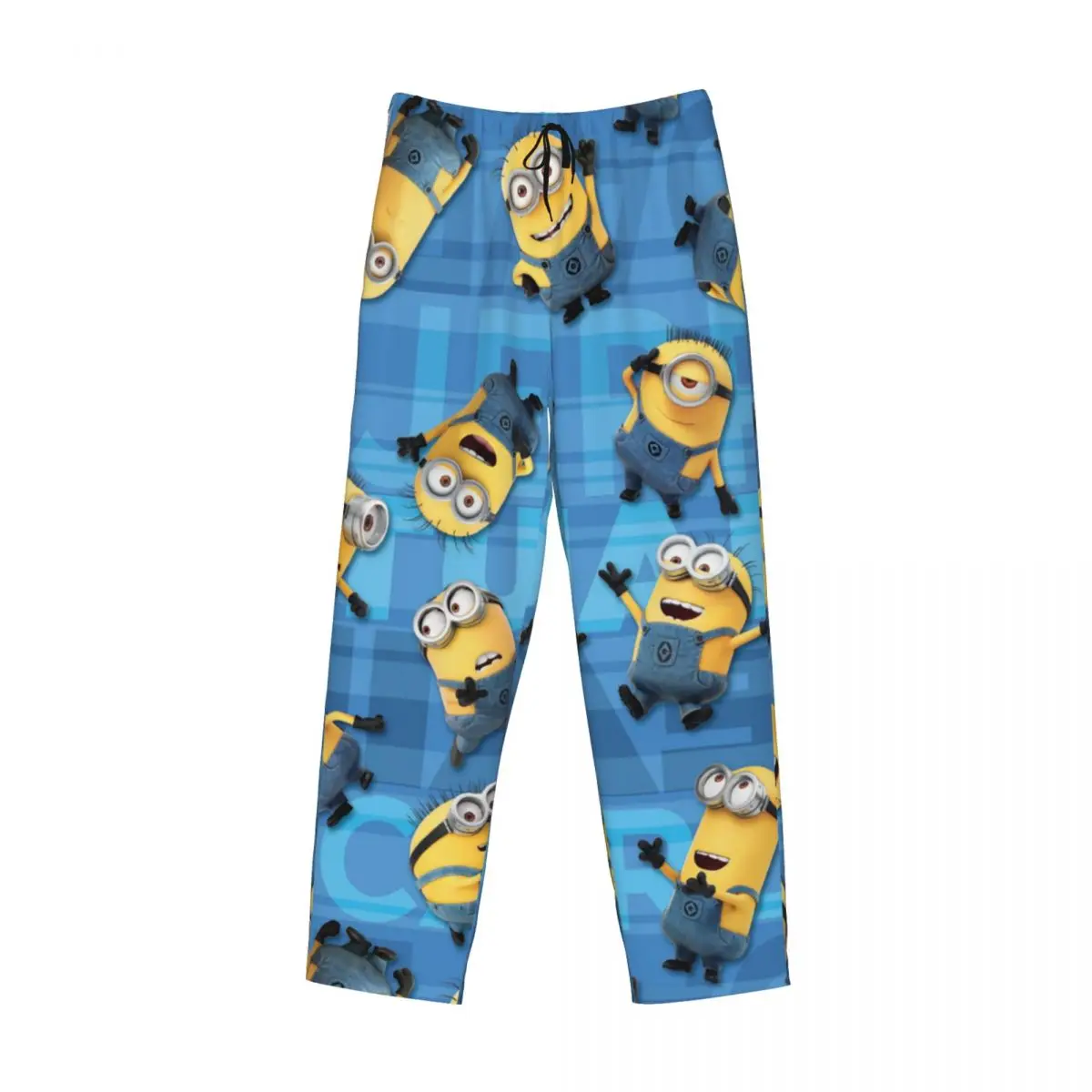 Pantalones de pijama de Minions personalizados para hombres, ropa de dormir, pantalones de dormir de dibujos animados, pantalones elásticos con bolsillos