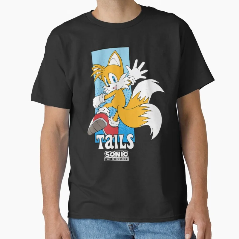 

1021 Sonic The Hedgehog Shadow Character Paint Graphic T-Shirt Y2K clothes Vintage Cartoon Racing Tails Apparel All size tops