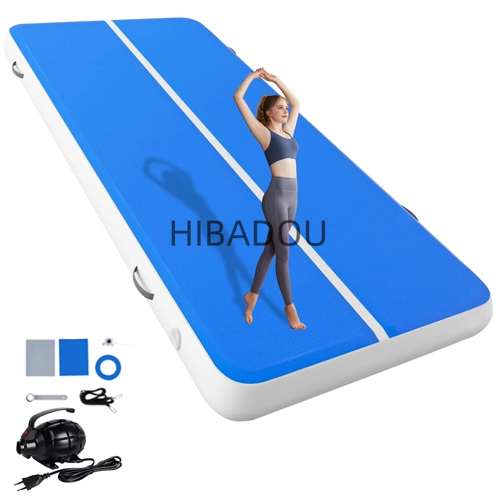 Piste de culbutage d'air gonflable pour tapis de gymnastique piste d'air 13 pieds/4x1x0.2m piste de déclenchement de plancher d'air avec pompe à Air électrique