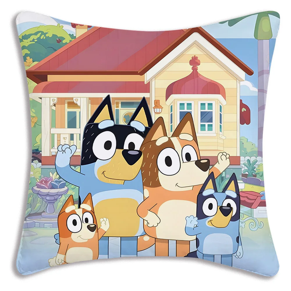 Anime For B-Blueys Pillow Covers Cartoon Sofa Decorative Home Double-sided Printing Short Plush Cute Cushion Cover