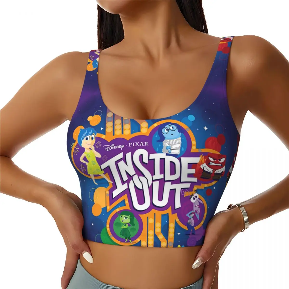 

Custom Inside Out Printing High Impact Sports Bras Women Seamless Workout Yoga Crop Tank Tops