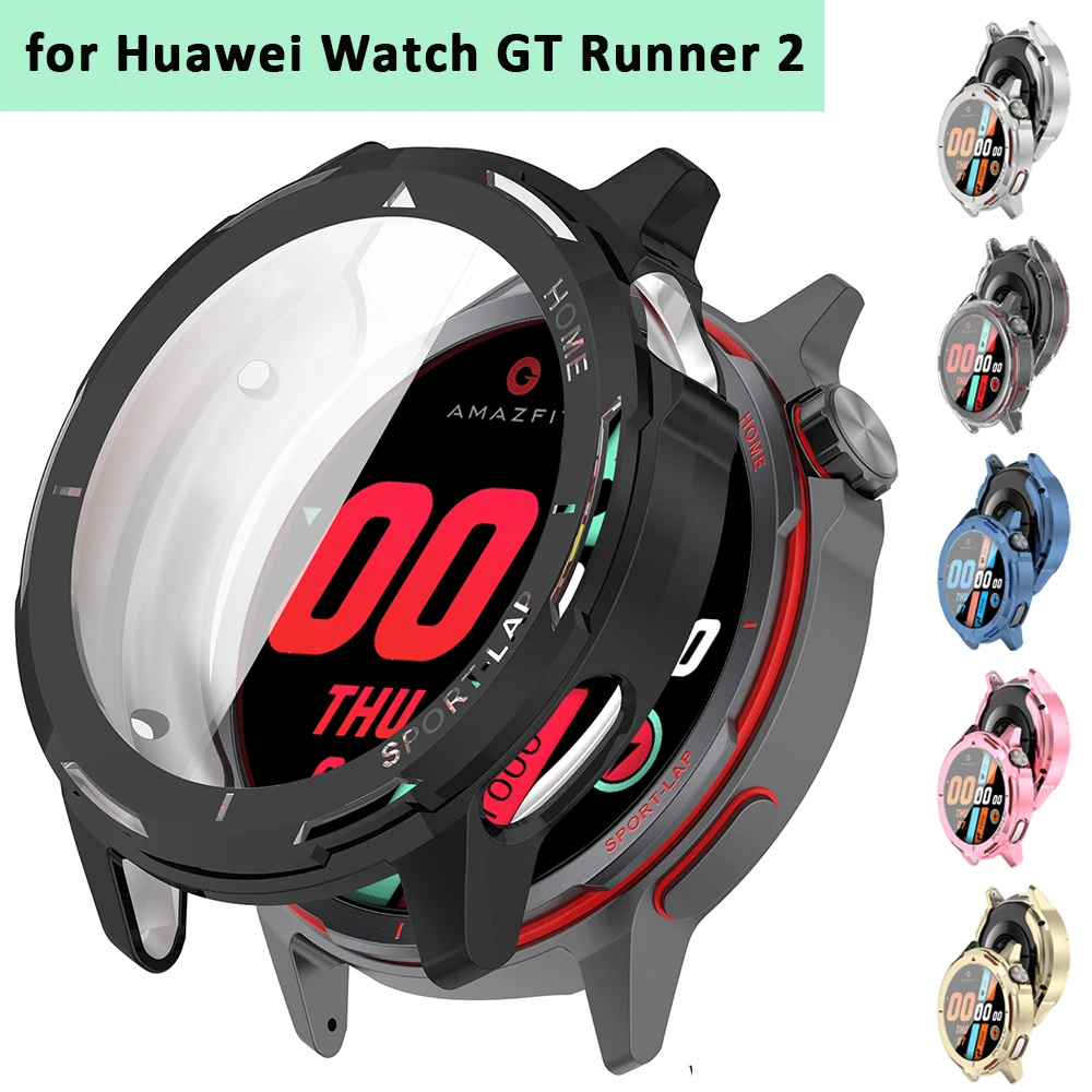 Weiche TPU-Bildschirmhülle für Huawei Watch GT Runner 2 Protector Watch Schutzhülle Full Cover Shock-Resista Bumper