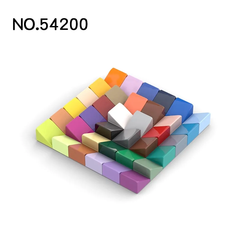 50Pcs  MOC 54200 Slope 30° 1 x 1 x 2/3 Brick Changeover Catch for High-tech Building Blocks Parts Tech Parts Toy DIY Educational