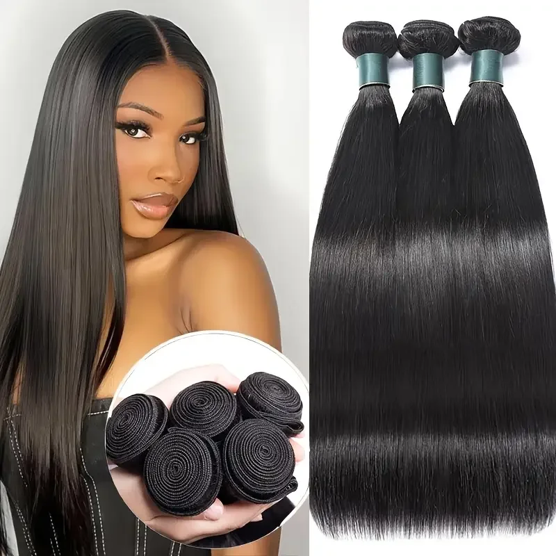 حزم من شعر طبيعي مفرود 32 36 38 40 بوصة حزم الشعر البرازيلي الطويل 3/4 قطعة ريمي طبيعي سميك 100% خصلات الشعر المستعار الإنسان